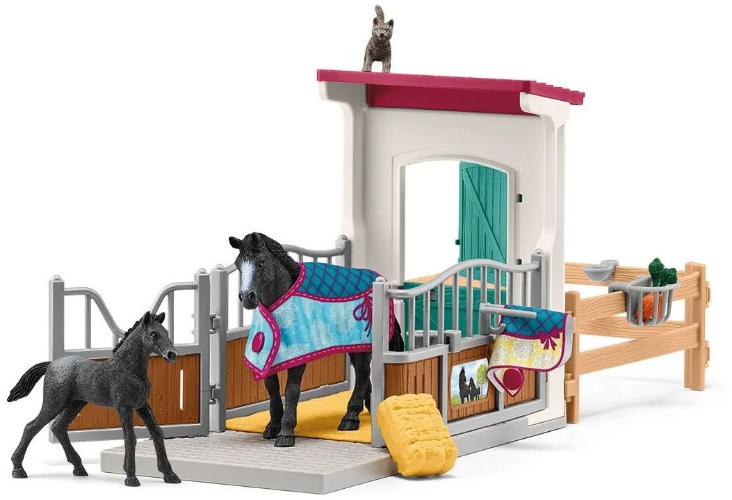 Schleich Ló box kancával és csikóval 42611 Figura szett