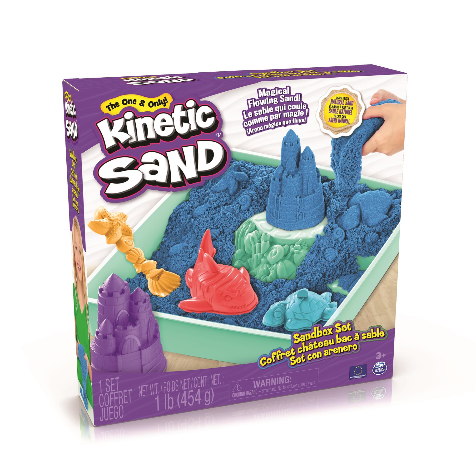Kinetic Sand Krabica tekutého piesku s podložkou Modrá Kinetický...