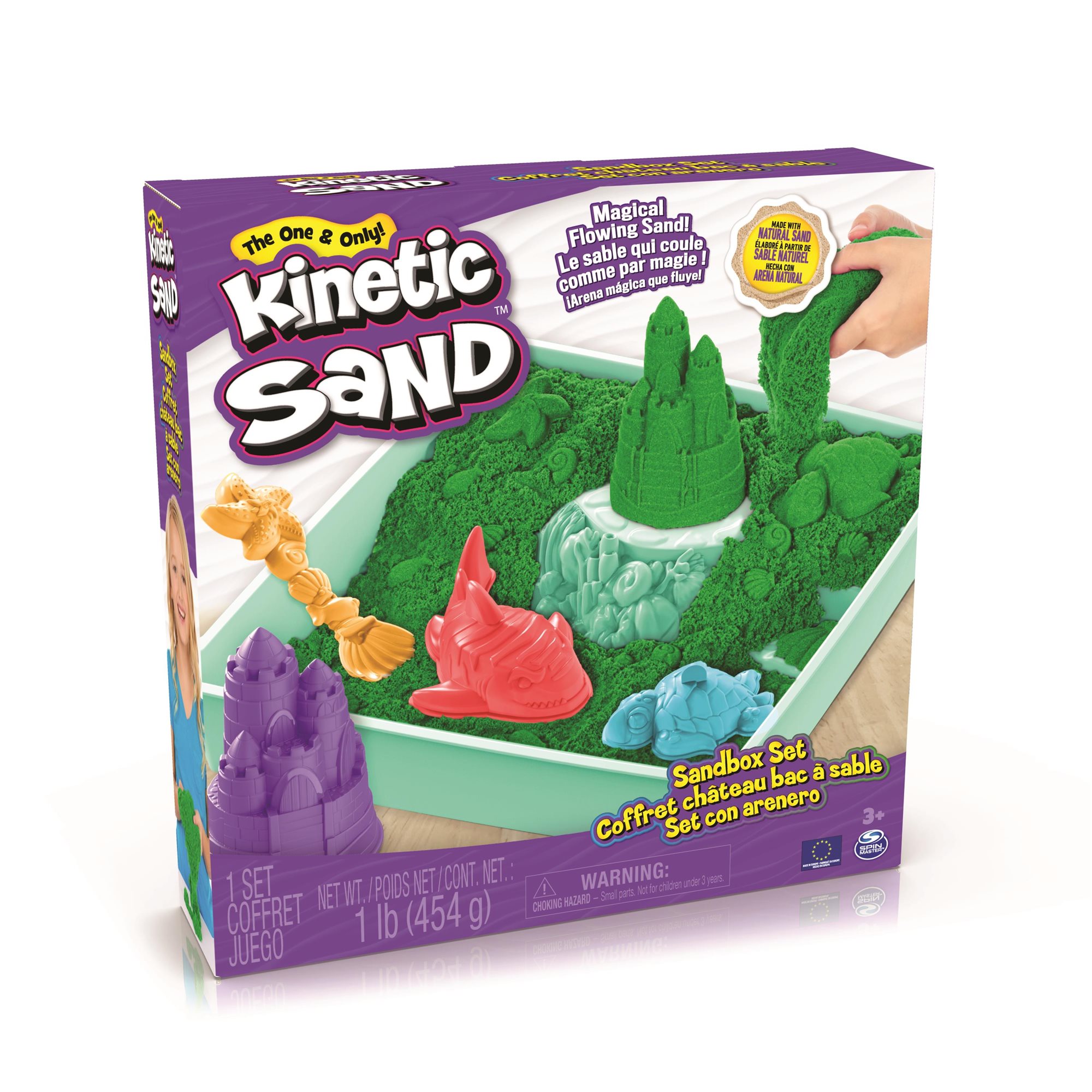 Kinetic Sand Folyékony homok alátéttel, zöld Kinetikus homok