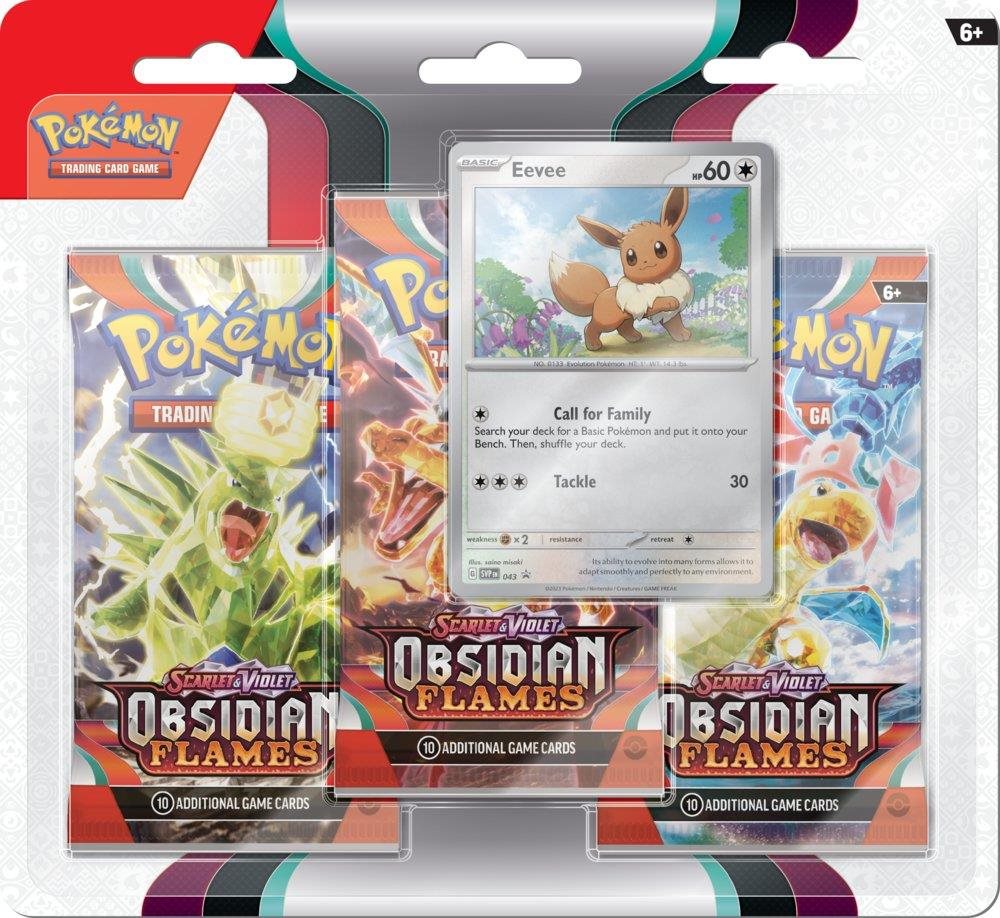 Pokémon TCG: SV03 Obsidian Flames - 3 Blister Booster Pokémon karty