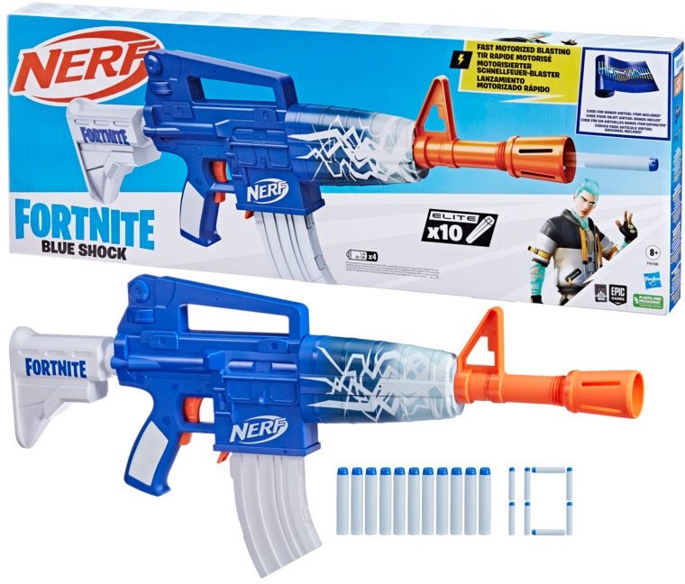 Nerf Fortnite Blue Schock Nerf Pistole