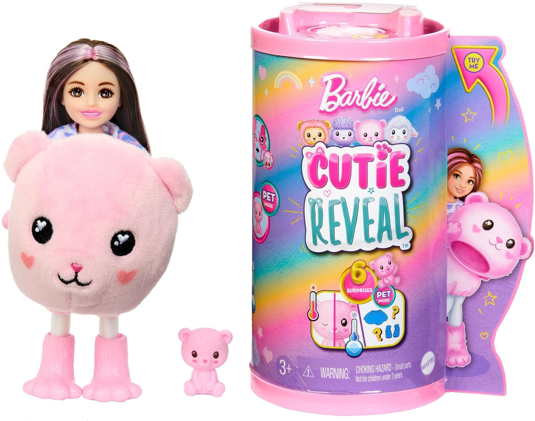 Barbie Cutie Reveal Chelsea pastelová edícia – Medveď Bábika