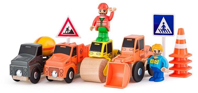 Woody Stavebné stroje 12 ks Príslušenstvo k vláčikodráhe