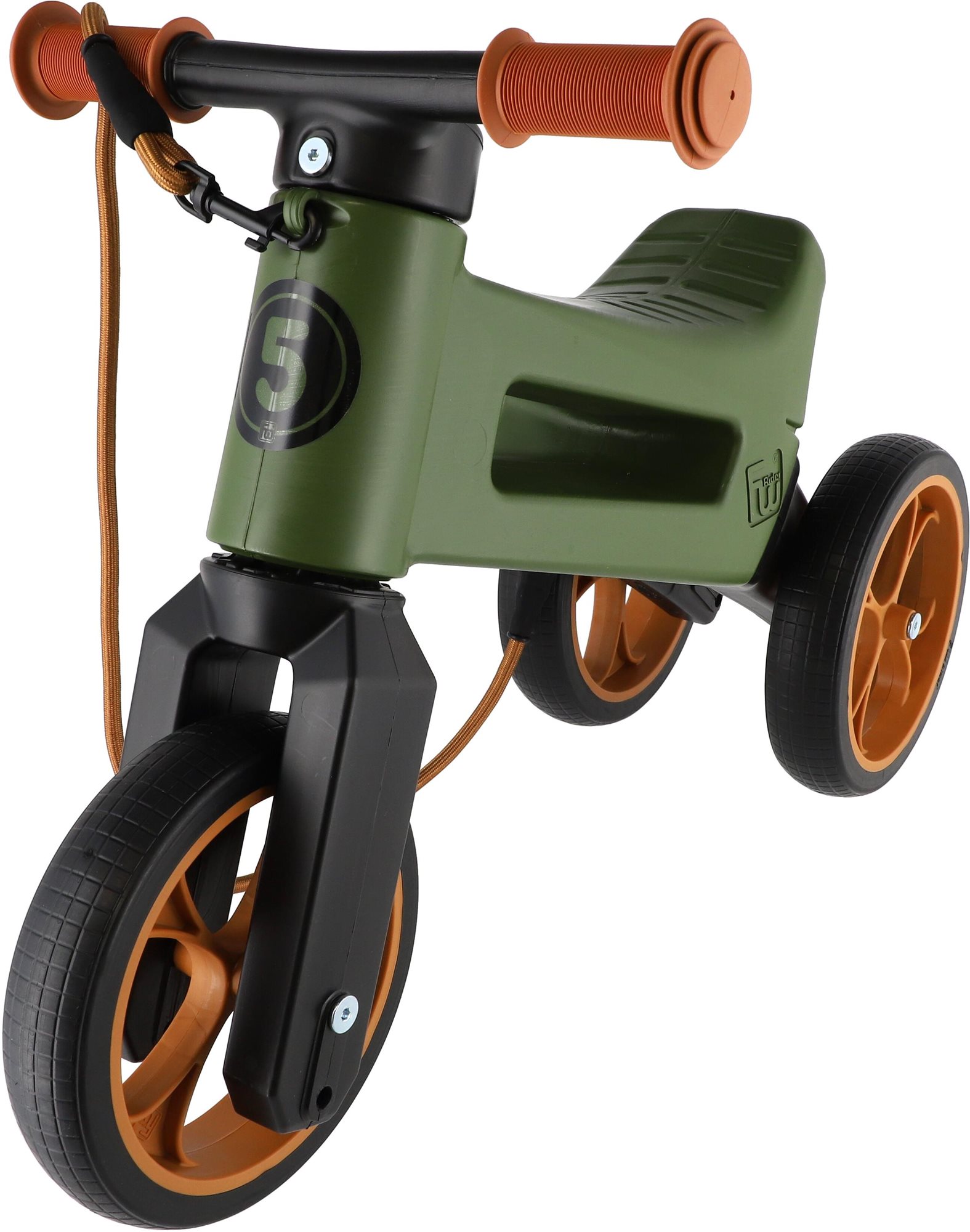 Funny Wheels Rider SuperSport khaki/hnedé 2 v 1 Odrážadlo