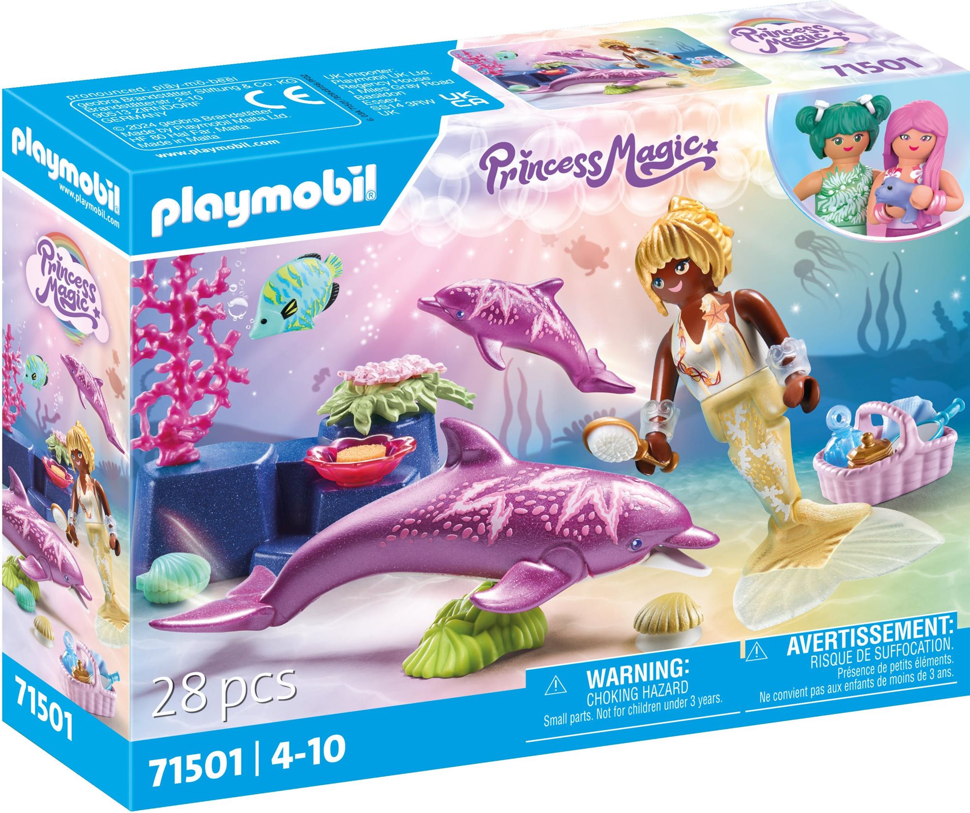 Meerjungfrau mit Delfinen Figuren-Set und Zubehör