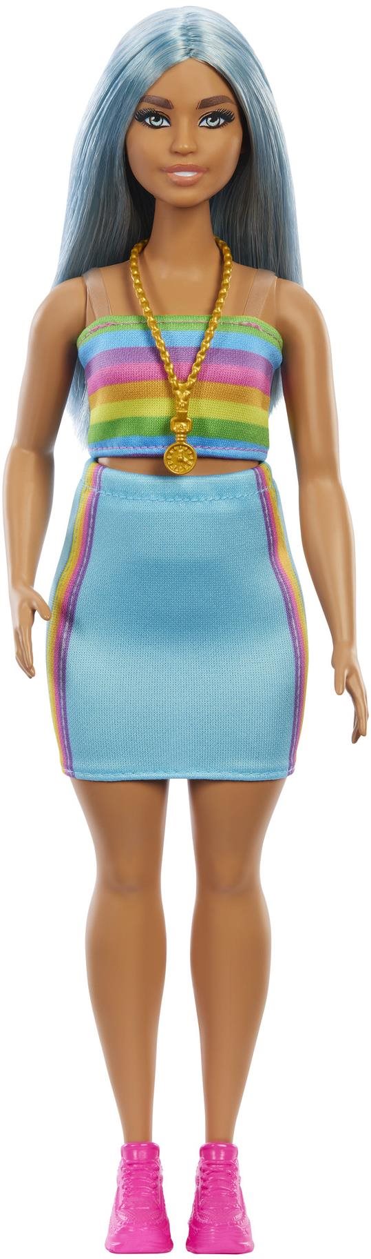 Barbie Model - Rock und Oberteil mit Regenbogen Puppe