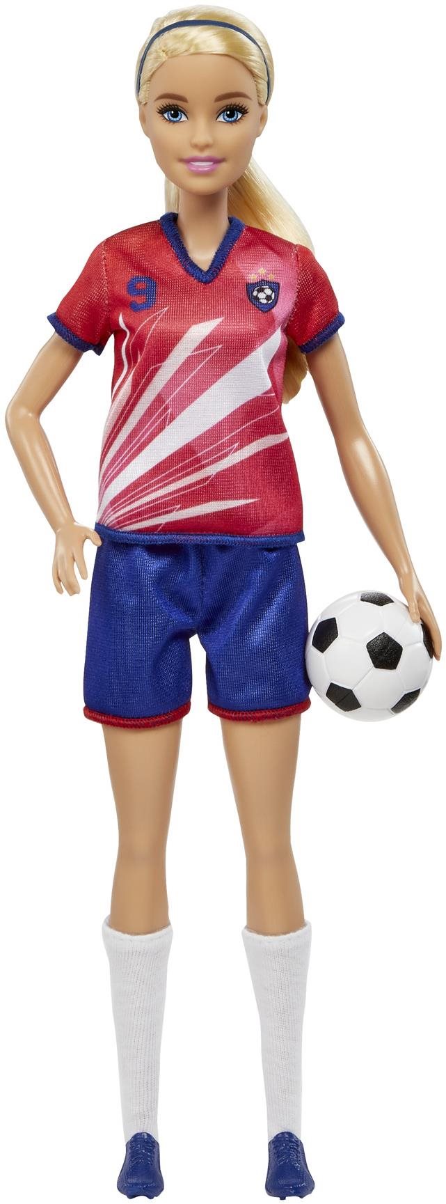 Barbie Fußball Puppe - Barbie im roten Trikot Puppe