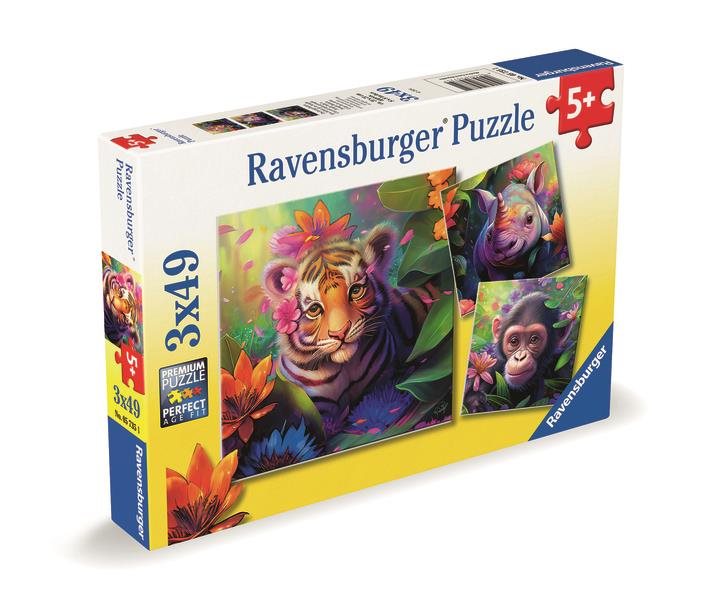 Ravensburger 057351 Zvieratká z džungle 3 × 49 dielikov Puzzle