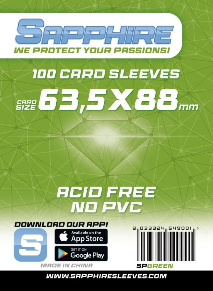Sapphire Obaly na karty Standard Card Game Green Kártyatartó