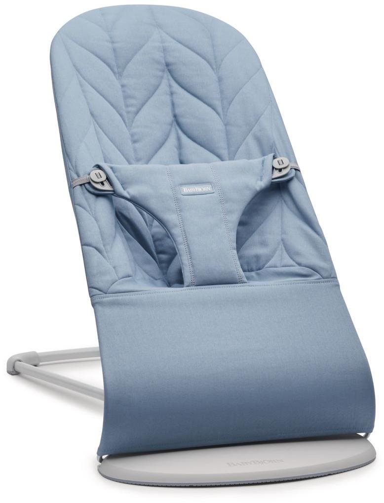 Babybjörn Bliss Woven Blue Petal, svetlá konštrukcia Detské ležadlo