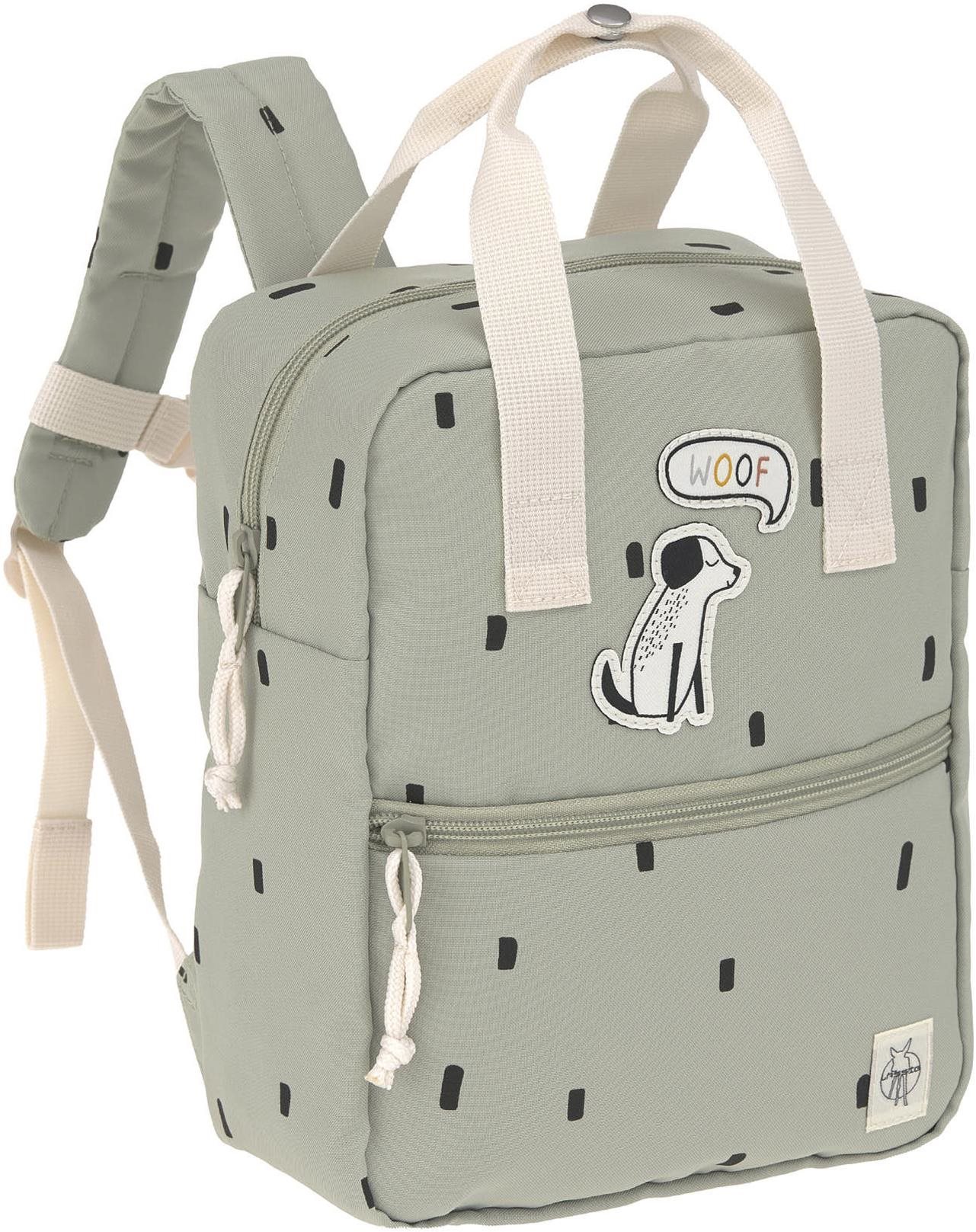 Lässig Mini Square Backpack Happy Prints light olive Dětský batoh