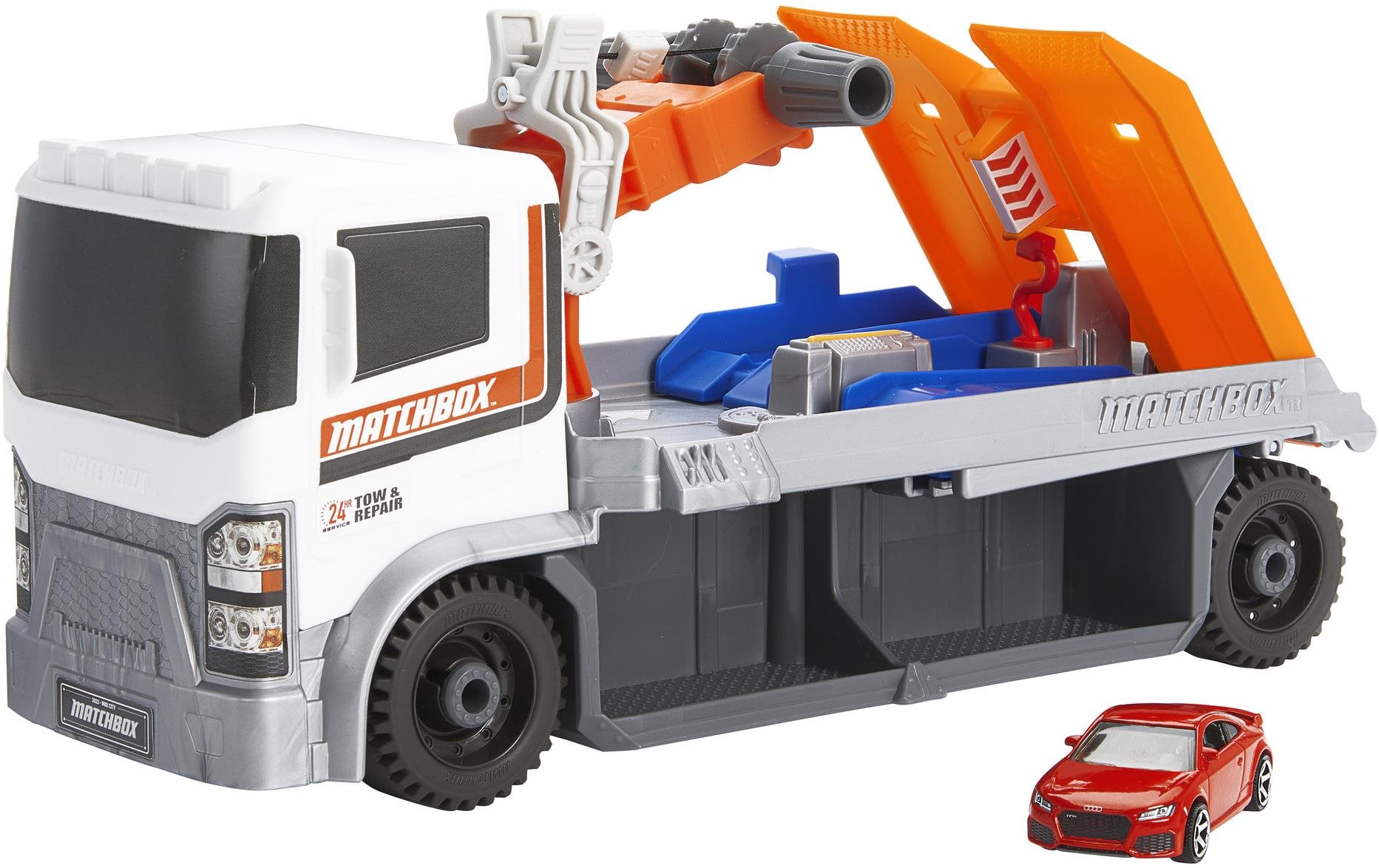 Matchbox HRY43 Action Autómentő és autószállító kamion Játék autó
