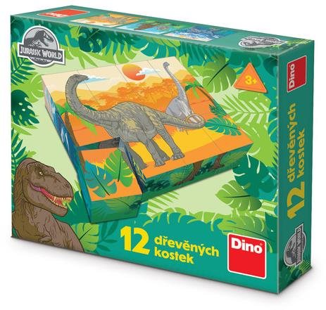 Dino Jurský svet licenčné kocky Drevené kocky