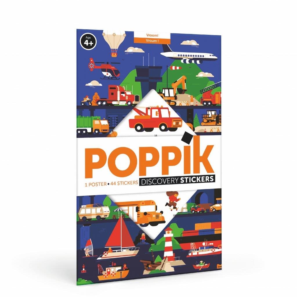 POPPIK Samolepkový plagát Dopravné prostriedky Detské nálepky