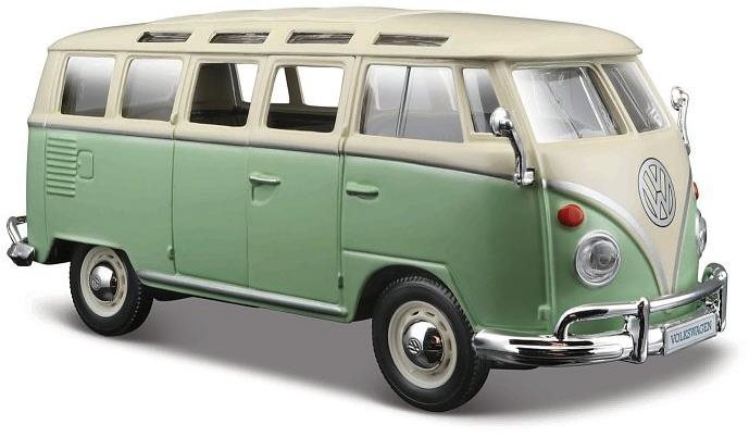 Maisto Volkswagen Van Samba, zeleno/krémová Kovový model