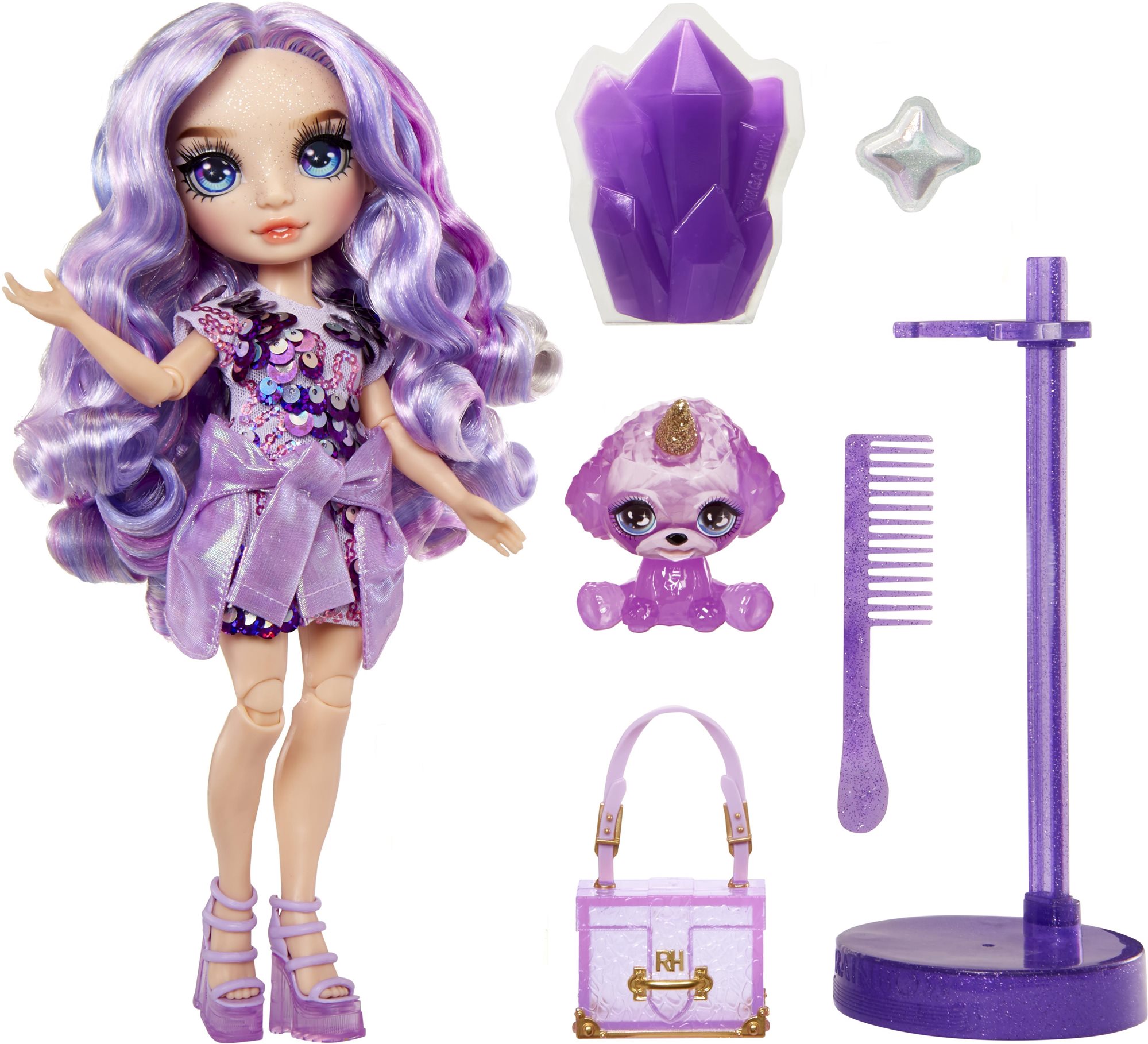Rainbow High Fashion bábika so zvieratkom – Violet Willow Bábika