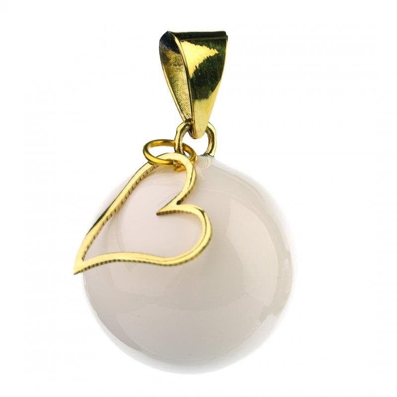 Bola Essentials White with heart charm Pocakcsengettyű