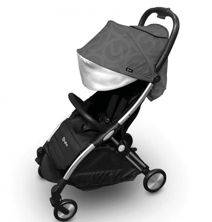 BabyStyle Hybrid Ezyfold Chrom Silver rám a búda Charcoal Kočík