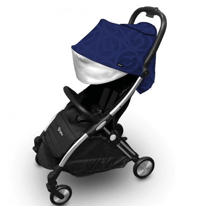 BabyStyle Hybrid Ezyfold Chrom Silver rám a búda Navy Kočík