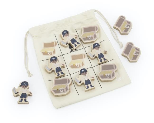 Tryco Tic Tac Toe fából készült játék - kalózok Társasjáték