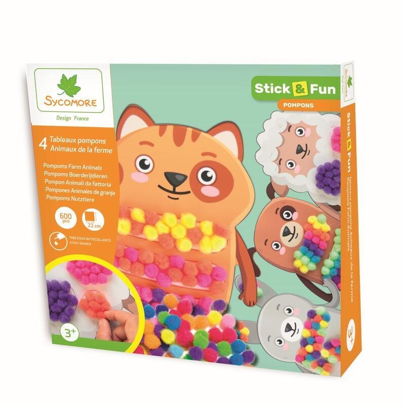 Sycomore Stick&Fun Zdobenie brmbolcami – Hospodárske zvieratá 4 ks...