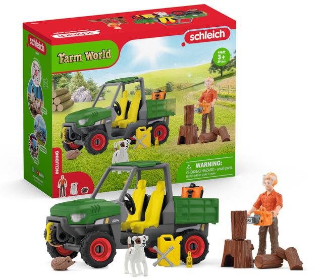Schleich 42659 Farm World Waldbauer mit Fahrzeug Figuren-Set und...