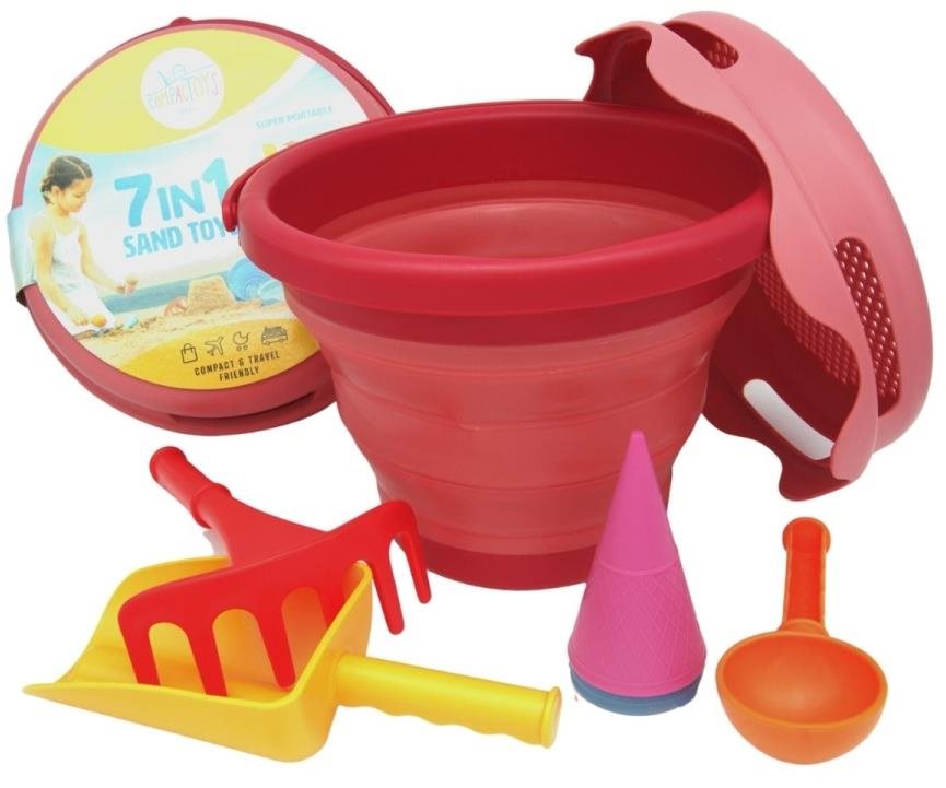 Compactoys Skladacia sada 7 v 1 červená Sada do piesku