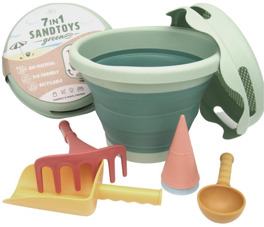 Compactoys Skladacia sada 7 v 1 zelená Sada do piesku
