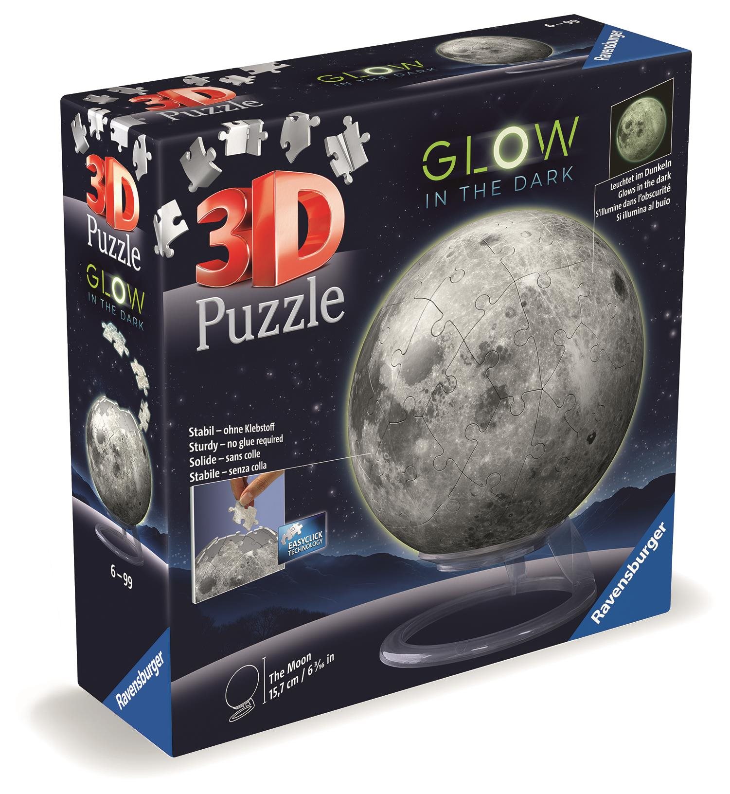 Ravensburger 115860 Puzzle-Ball Mesiac svietiaci v tme 3D puzzle