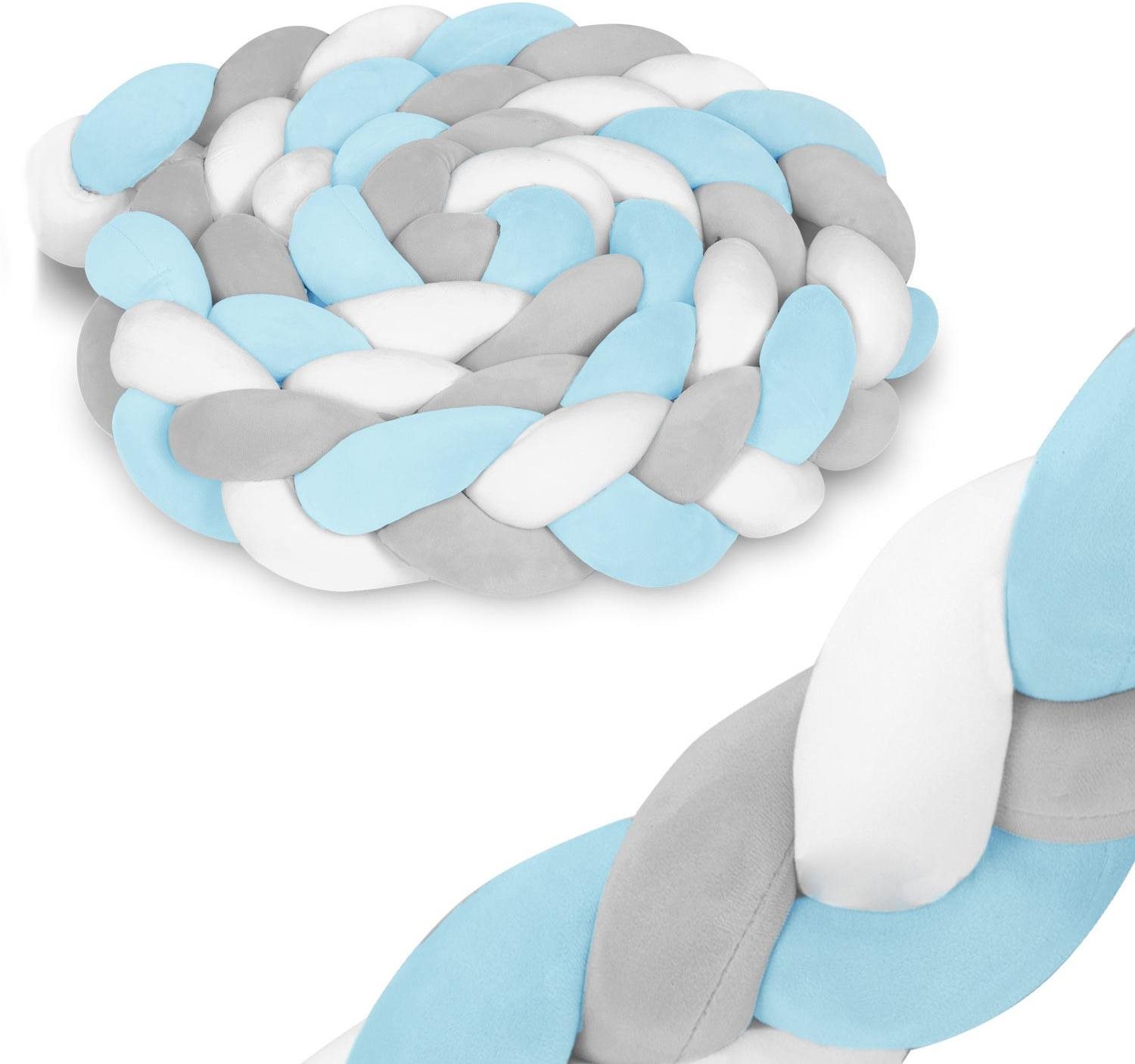 Ricokids nárazník do postieľky 3 m modro-sivý Mantinel do postieľky