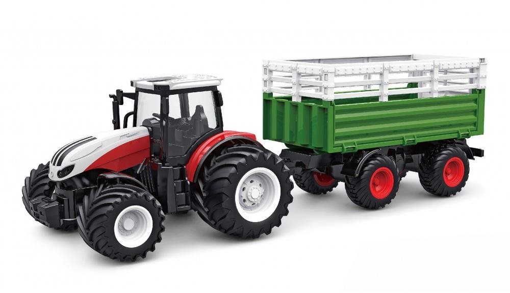 Amewi traktor s prívesom pre zvieratá, svetlá, zvuk 1 : 24 RC...