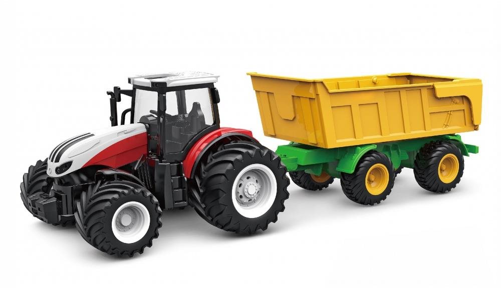 Amewi Traktor 2,4 GHz s prívesom, svetlá, zvuk 1 : 24 RC traktor na...