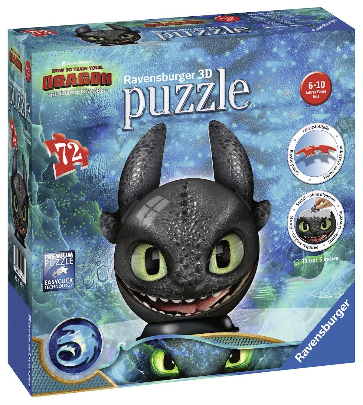 Ravensburger 3D 111459 Puzzle-Ball Ako vycvičiť draka 3: Bezzubka...