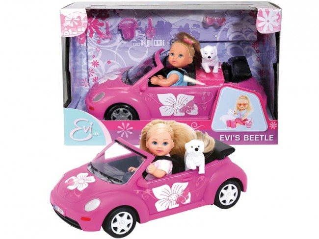 Simba Doll Evi with New Beetle Car Doll