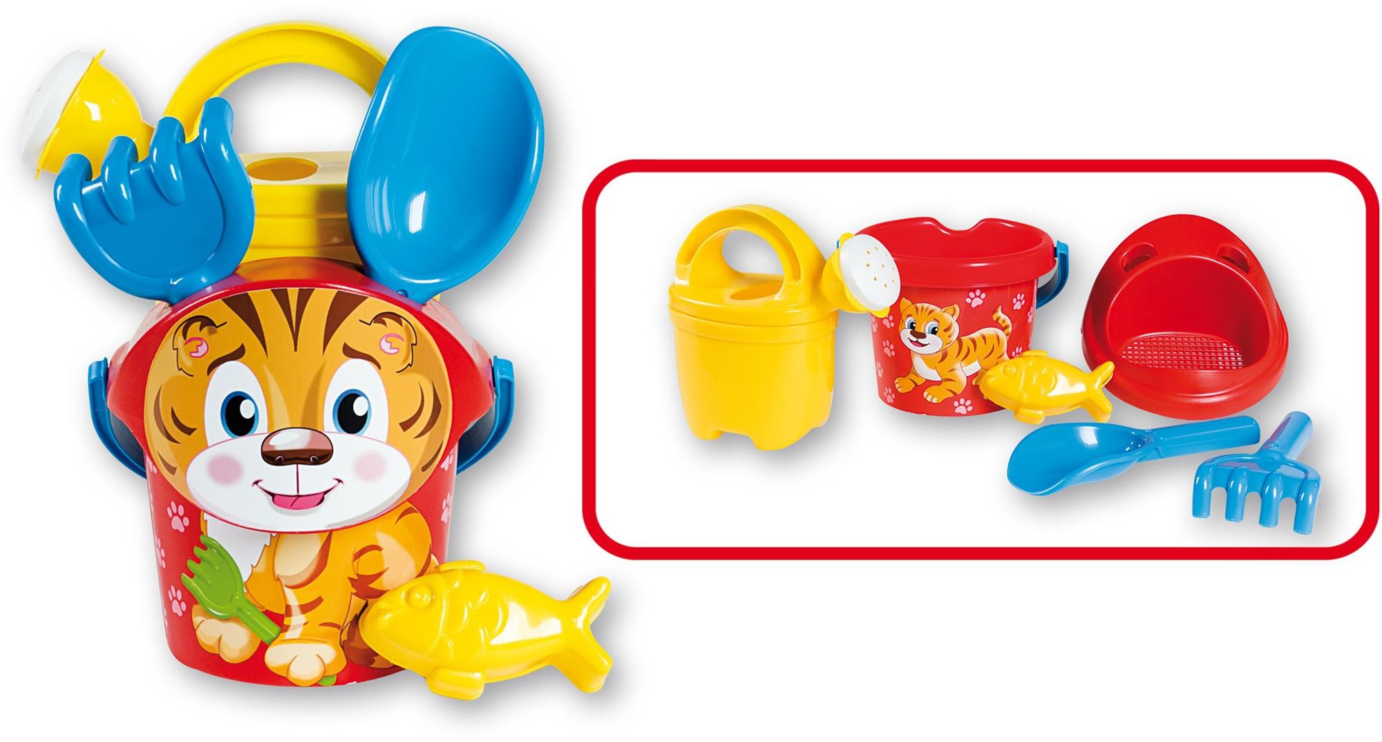 Androni Sandkastenset Tiger mit Gießkanne - klein Sandspielzeug-Set