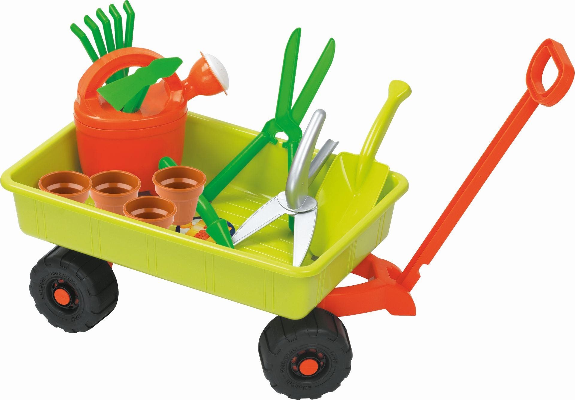 Androni Gartenwagen mit Zubehör – Länge 52 cm Rollwagen