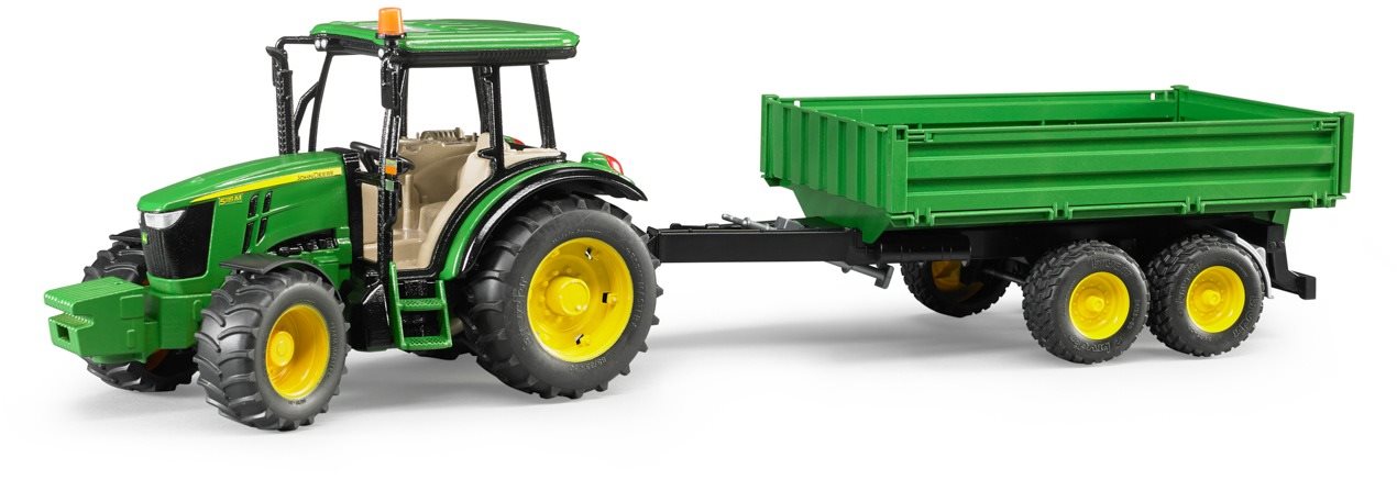 Bruder Farmer - Traktor John Deere se sklápěcím přívěsem Auto