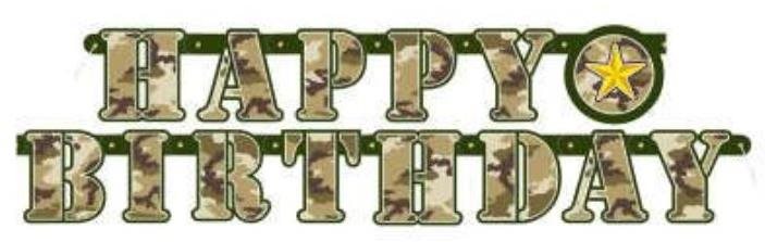 Girlanda narodeniny – happy birthday – maskáč – army – vojak – 160...