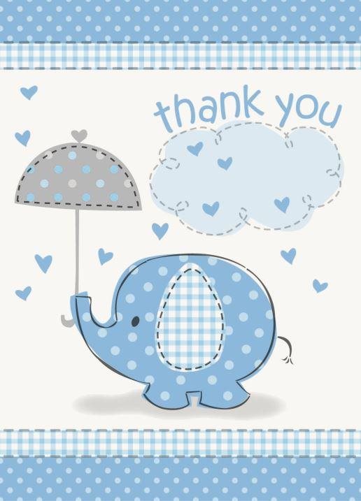 Ďakovacie kartičky – „baby shower" tehotenský večierok –...