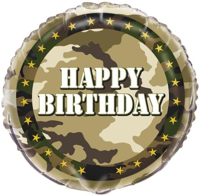 Fóliový balón happy birthday – narodeniny – maskáč – army – vojak –...