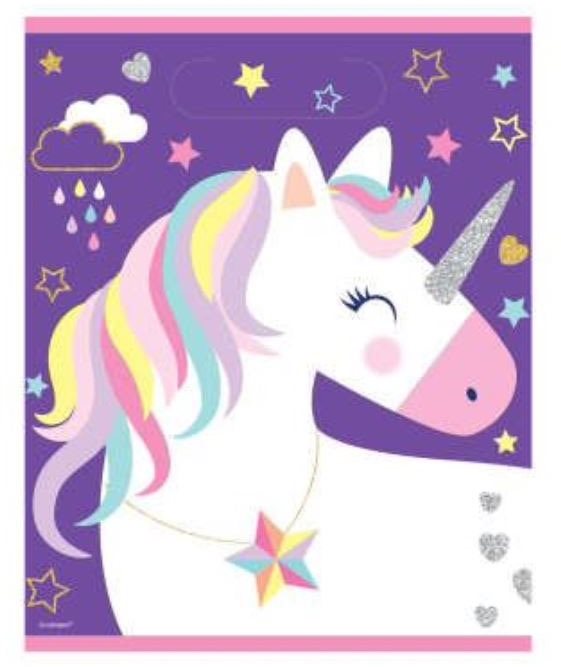 Taška jednorožec/unicorn, 8 ks, 22,5 × 18,5 cm Darčeková taška