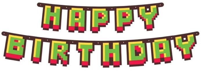 Girlanda – happy birthday –  narodeniny – minecraft – 160 cm Girlanda