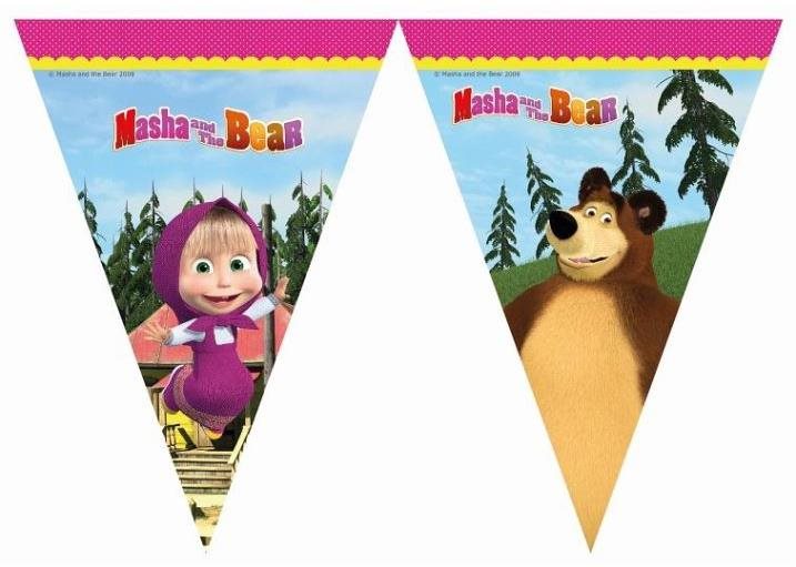 Banner – girlanda máša a medveď vlajky – 230 cm Girlanda