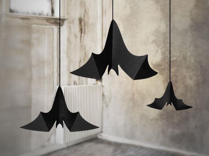 Závesná dekorácia netopiere 3 ks – 47 × 23/37 × 19/31 × 14cm –...