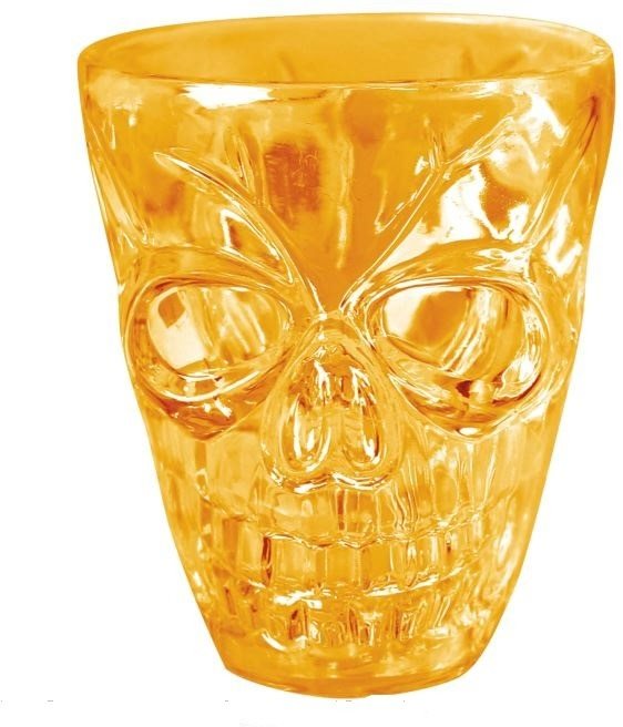 Transparentný panák s lebkou – halloween 5 cm Pohár