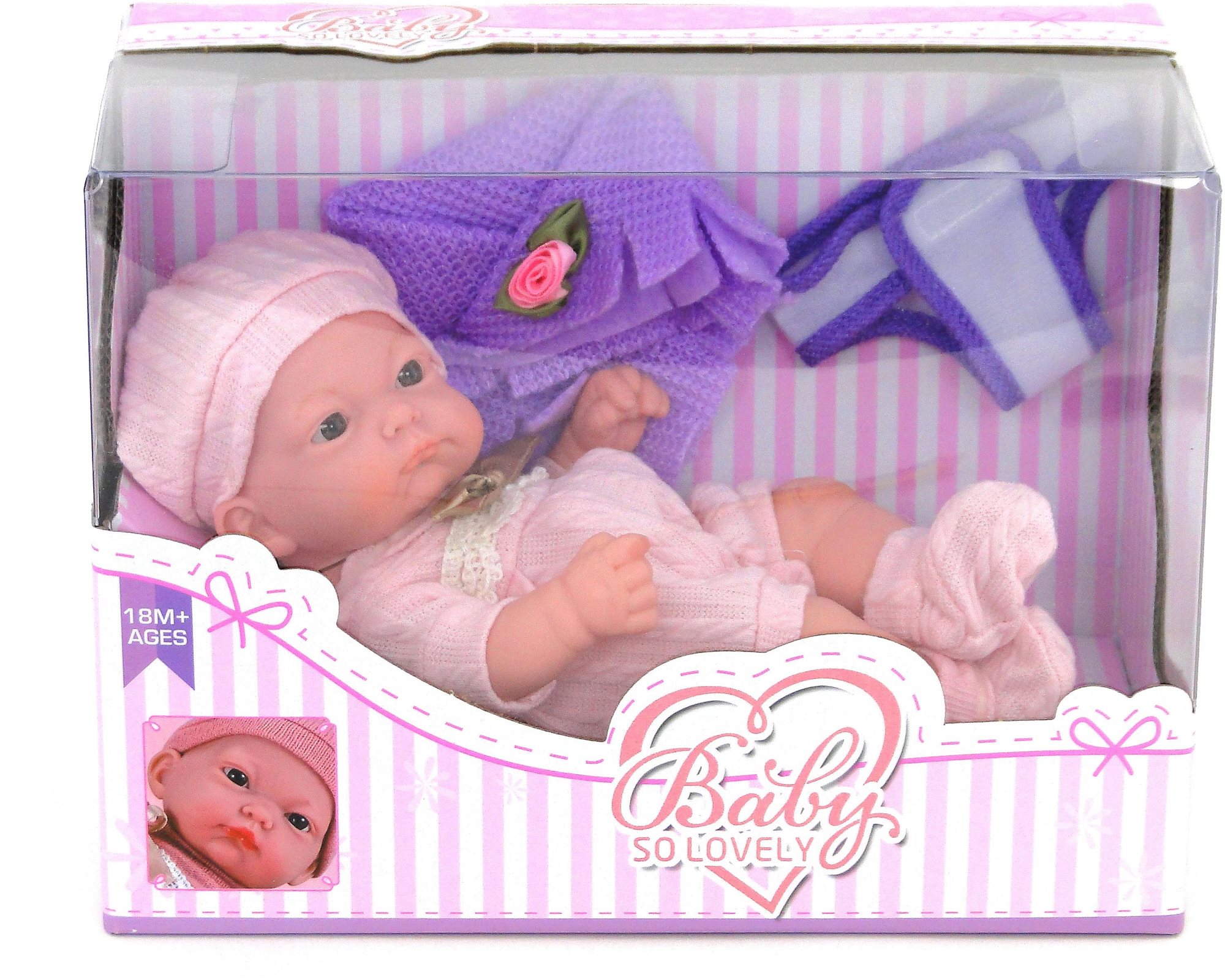 Babypuppe 25 cm, mit zusätzlicher Kleidung, realistisches Gesicht...