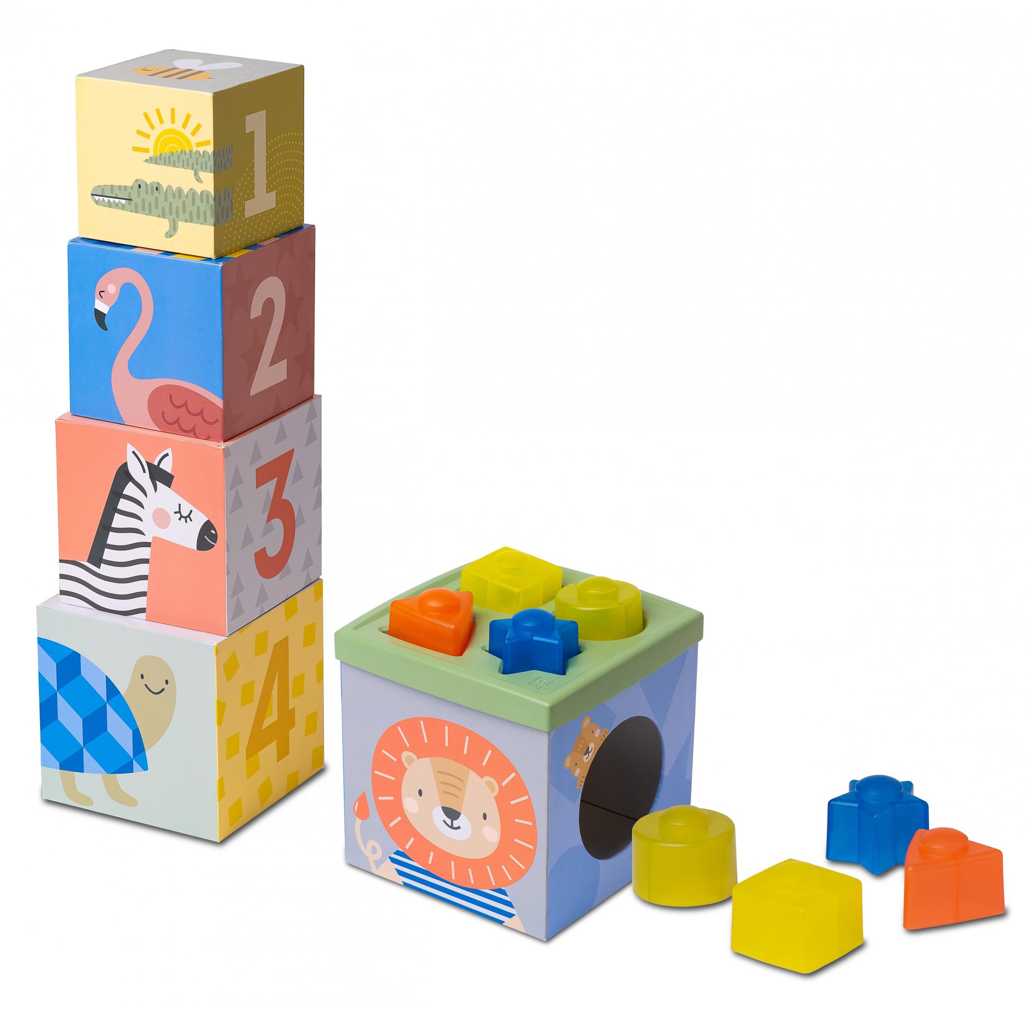 Taf Toys Sada kociek a tvarov Savana Obrázkové kocky