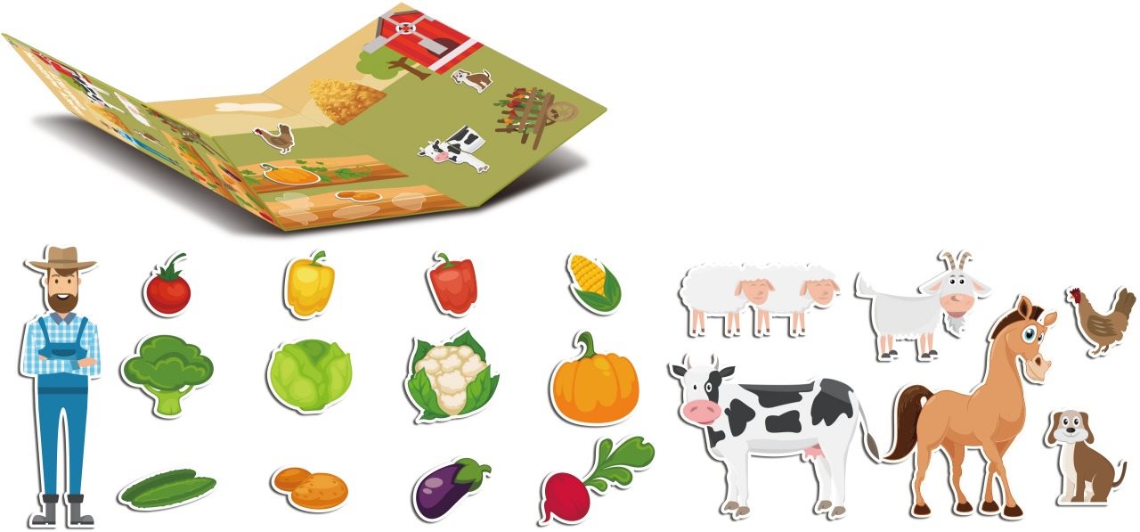 Magnetické puzzle knižka – farma Puzzle
