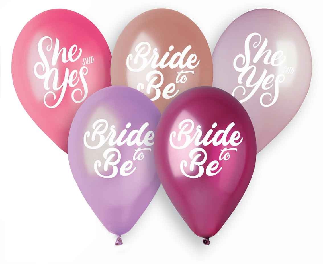 Balóniky latexové 33 cm – „bride to be“ – „she said yes“ – rozlúčka...