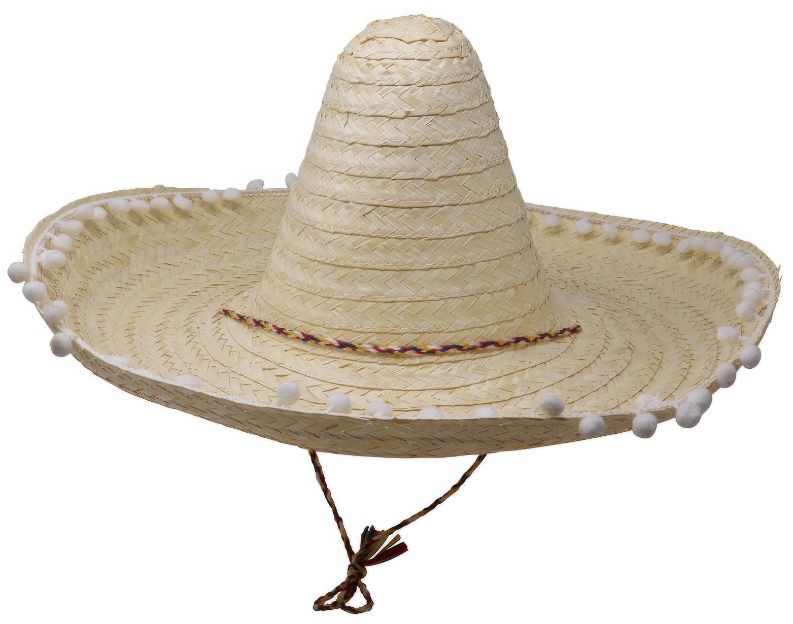 Slamený klobúk sombrero s brmbolcami – Mexiko 50 cm Doplnok ku...